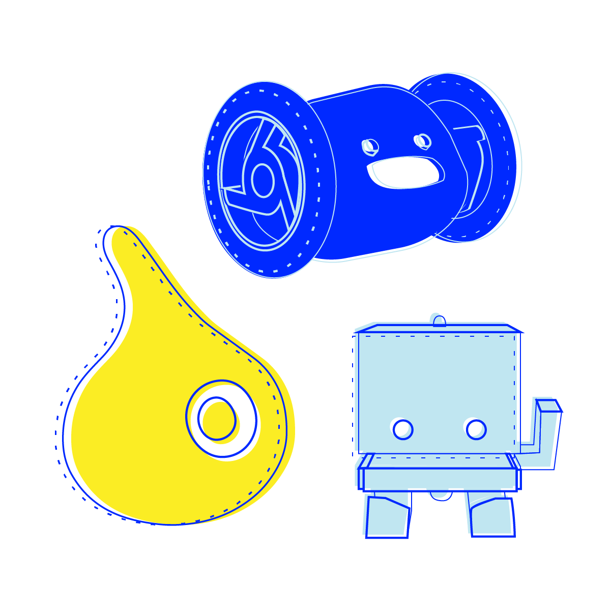 Clocky robot, robot, robot